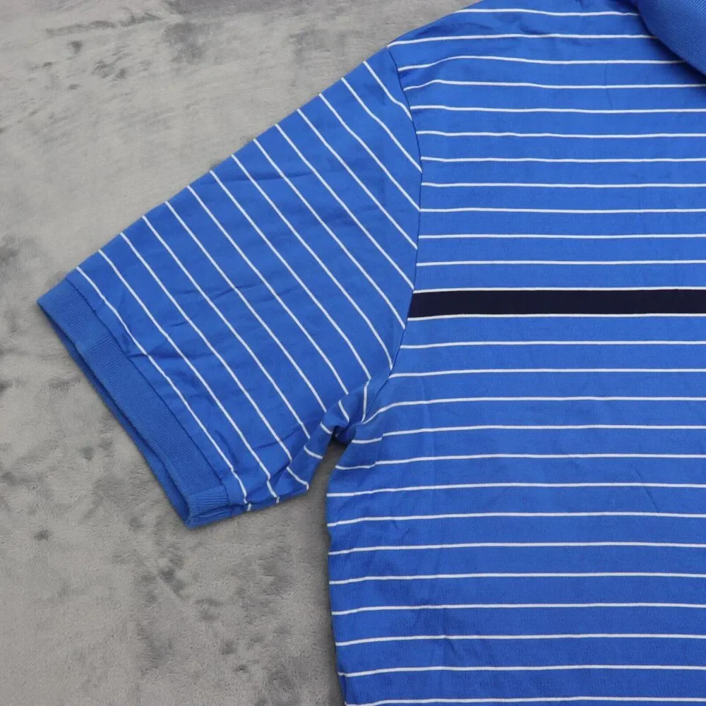 Polo Shirt Mens XL Blue Striped Ralph Lauren Moisture Management Pima Rugby Golf
